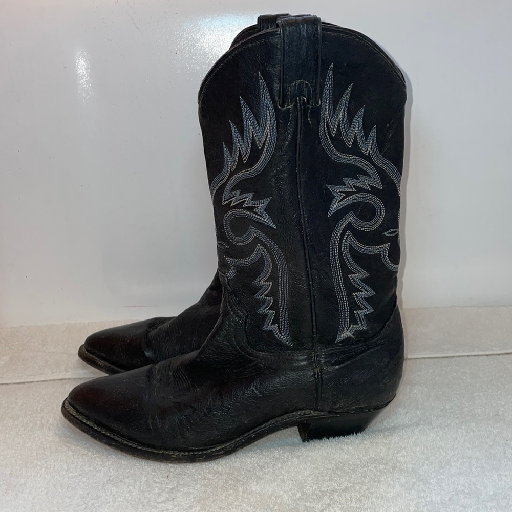 Abilene Black Leather Western Cowboy / Cowgirl Boots Women’s Size 8.5